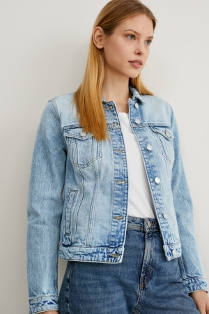 C&A Denim Jacka Dam Blå Ljusblå | BAEPK-7064