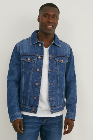 C&A Denim Jacka Herr Blå | DXNVT-9021