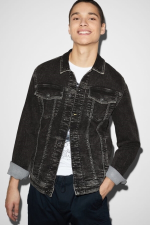 C&A Denim Jacka Herr Blå Mörkgrå | PQHEY-5674