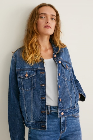 C&A Denim Lycra® Recycled Jacka Dam Blå | VCXSN-8792
