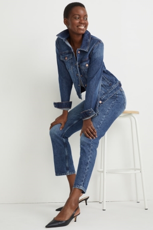 C&A Denim Lycra® With Recycled Bomull Jacka Dam Blå | UGZEW-0476