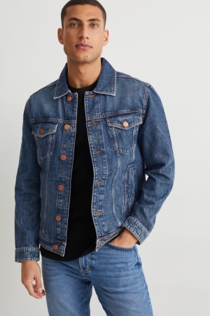 C&A Denim Recycled Jacka Herr Blå | PHNCA-8490