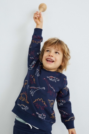 C&A Dinosaur Set And Joggers 2 Piece Tröjor Tjej Mörkblå | PHIKJ-3120