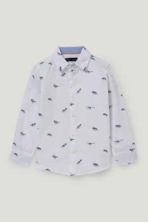 C&A Dinosaur Skjorta Pojke Vita | UTEQR-5870