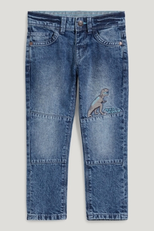 C&A Dinosaur Slim Jeans Pojke Blå Ljusblå | XERIV-6415