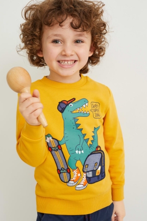C&A Dinosaur Tröjor Tjej Gula | DZANG-0932