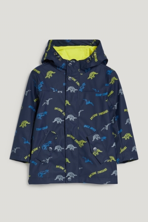 C&A Dinosaur Vattentäta With Hood Jacka Tjej Mörkblå | GJNOA-5046
