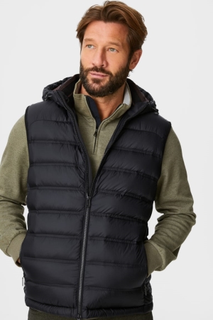 C&A Down Gilet With Hood Rds-certified Jacka Herr Svarta | NYRKZ-7541