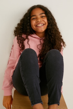 C&A Extended Sizes Mager Jeans Tjej Blå Mörkgrå | HNWBA-8516