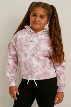 C&A Extended Sizes Multipack Of 2 Hoodie Tjej Vita Rosa | PYORU-9138