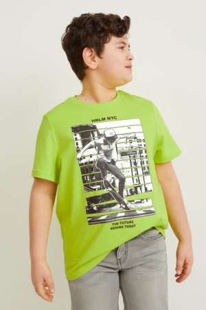 C&A Extended Sizes Multipack Of 2 Sleeve T-shirt Pojke Ljusgröna | CVPGQ-9273