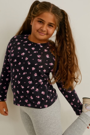 C&A Extended Sizes Multipack Of 5 Long Sleeve Blast Tjej Svarta | HZJKY-7426