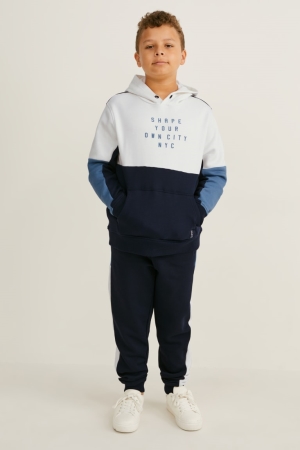 C&A Extended Sizes Set And Joggers 2 Piece Hoodie Tjej Mörkblå | YXQRE-2459