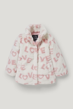 C&A Faux Fur Jacka Tjej Vita | DMGBO-7463
