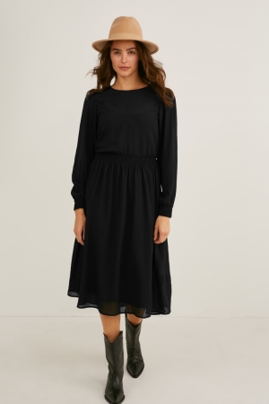C&A Fit & Flare Klänning Dam Svarta | XSAEB-2764