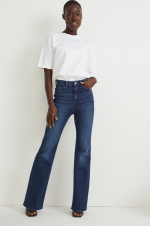 C&A Flared High Midja Lycra® Jeans Dam Blå | DQXAT-4765