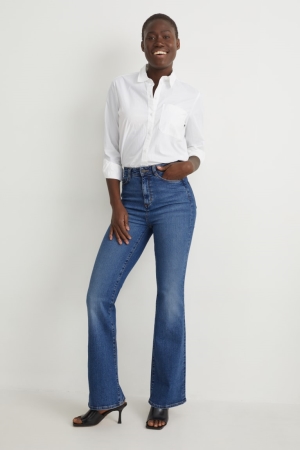 C&A Flared High Midja Lycra® Jeans Dam Blå | VUJCZ-1967