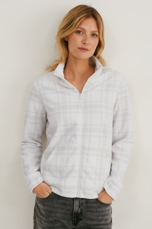 C&A Fleece Check Hoodie Dam Vita | ZWXTE-4615