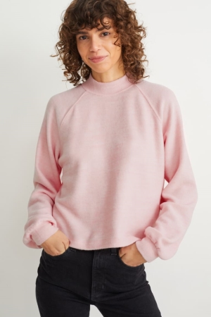 C&A Fleece Lenzing™ Ecovero™ Hoodie Dam Rosa | KDTHR-2958