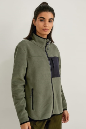 C&A Fleece Vandring Thermolite® Ecomade Recycled Hoodie Dam Gröna | MKCVQ-9320