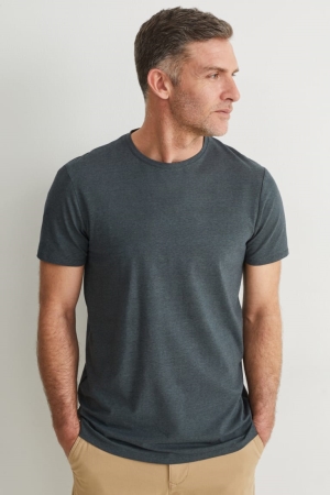 C&A Flex Organic Bomull T-shirt Herr Mörkgröna | HZGLF-2487