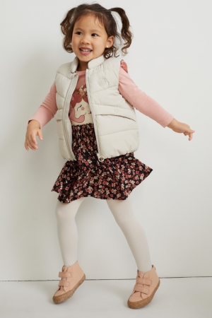 C&A Floral Kjolar Tjej Svarta | AGHCR-2570
