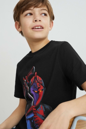 C&A Fortnite Sleeve T-shirt Pojke Svarta | BGPQI-0526