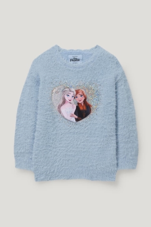 C&A Frozen Shiny Jumpers Tjej Ljusblå | ZCUKR-5614