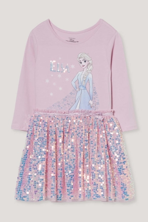 C&A Frozen Shiny Klänning Tjej Rosa | SLKJP-5263