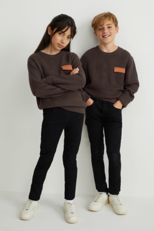 C&A Genderneutral Recycled Jumpers Tjej Mörkbruna | BJNIX-8016