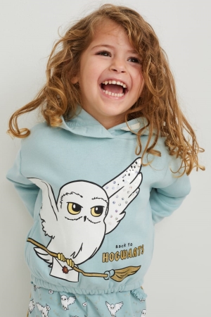 C&A Harry Potter Hoodie Tjej Ljusblå | RPJWO-7628