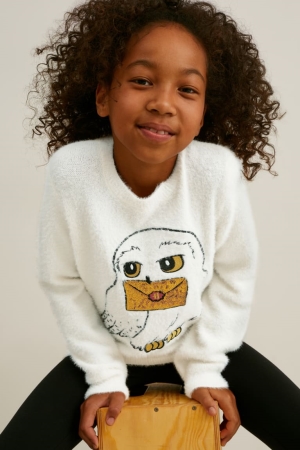 C&A Harry Potter Jumpers Tjej Vita | TSXAP-9045