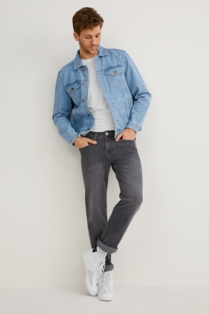 C&A Hetero Flex Organic Bomull Lycra® Jeans Herr Blå Grå | HENRD-6208