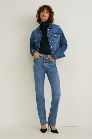 C&A Hetero High Midja Lycra® Jeans Dam Blå | VZLFO-4263