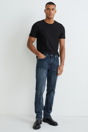 C&A Hetero Lycra® Recycled Bomull Jeans Herr Blå | DGHMY-2843