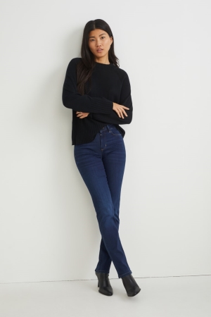 C&A Hetero Mid-rise Midja Lycra® Jeans Dam Blå | QYWTL-0259