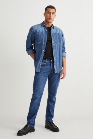 C&A Hetero Organic Bomull Jeans Herr Blå | HMRQY-9423
