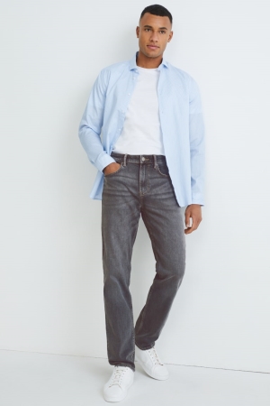 C&A Hetero Organic Bomull Jeans Herr Mörkgrå | VQTNC-4781