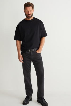 C&A Hetero Organic Bomull Jeans Herr Svarta | MRPAW-5369