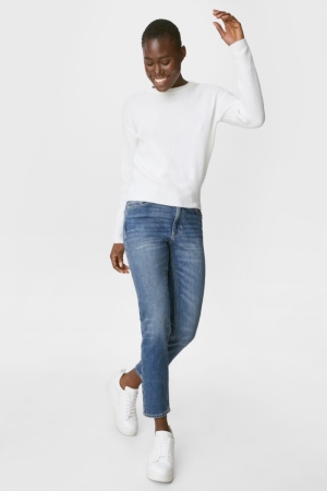 C&A Hetero Tapered Organic Bomull Jeans Dam Blå | POFRK-5897