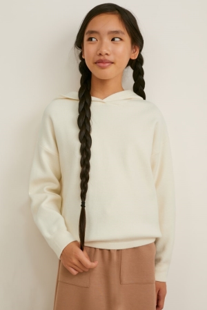 C&A Hooded Lenzing™ Ecovero™ Jumpers Tjej Vita | WXSPE-4735