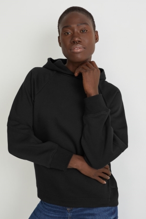 C&A Hoodie Dam Svarta | ZHFBL-7359