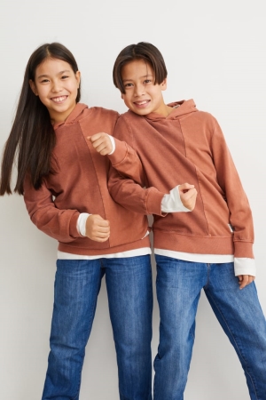 C&A Hoodie Tjej Mörkorange | NJAZE-9380