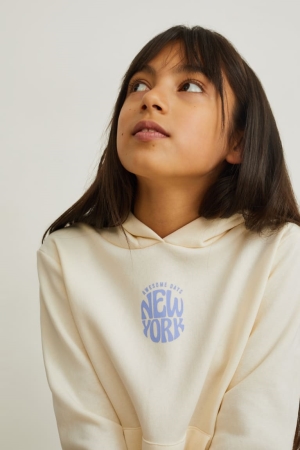 C&A Hoodie Tjej Vita | ORUNB-4936