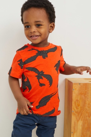 C&A How To Train Your Dragon Sleeve T-shirt Pojke Orange | TWEGV-3681