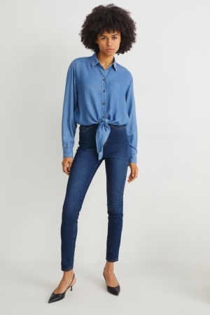 C&A Jegging High Midja Lycra® Jeans Dam Blå | PVSBD-7261