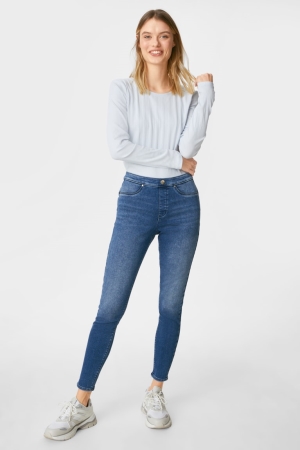C&A Jegging Thermal Jeggings Push-up Effect Jeans Dam Blå | NDVUI-3091