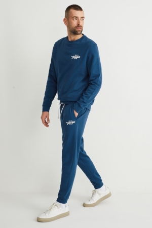C&A Joggers Långbyxor Herr Blå | QNSKA-2496