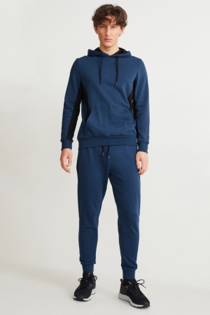 C&A Joggers Långbyxor Herr Mörkblå | QMSJL-5820