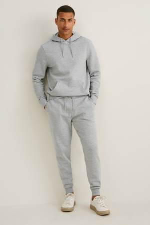 C&A Joggers With Organic Bomull Långbyxor Herr Ljusgrå | RDZHB-7130